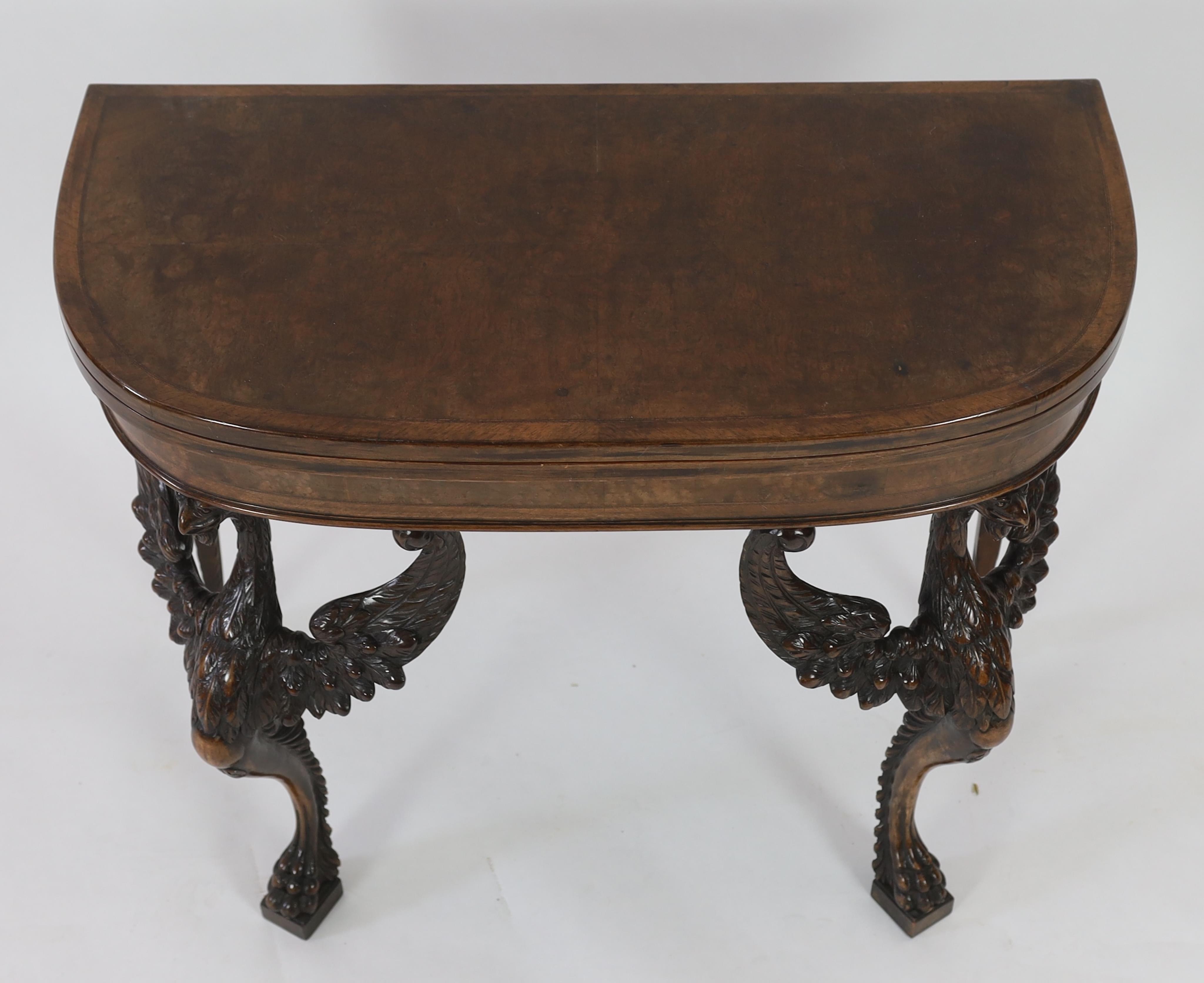 A mid 18th century style walnut card table